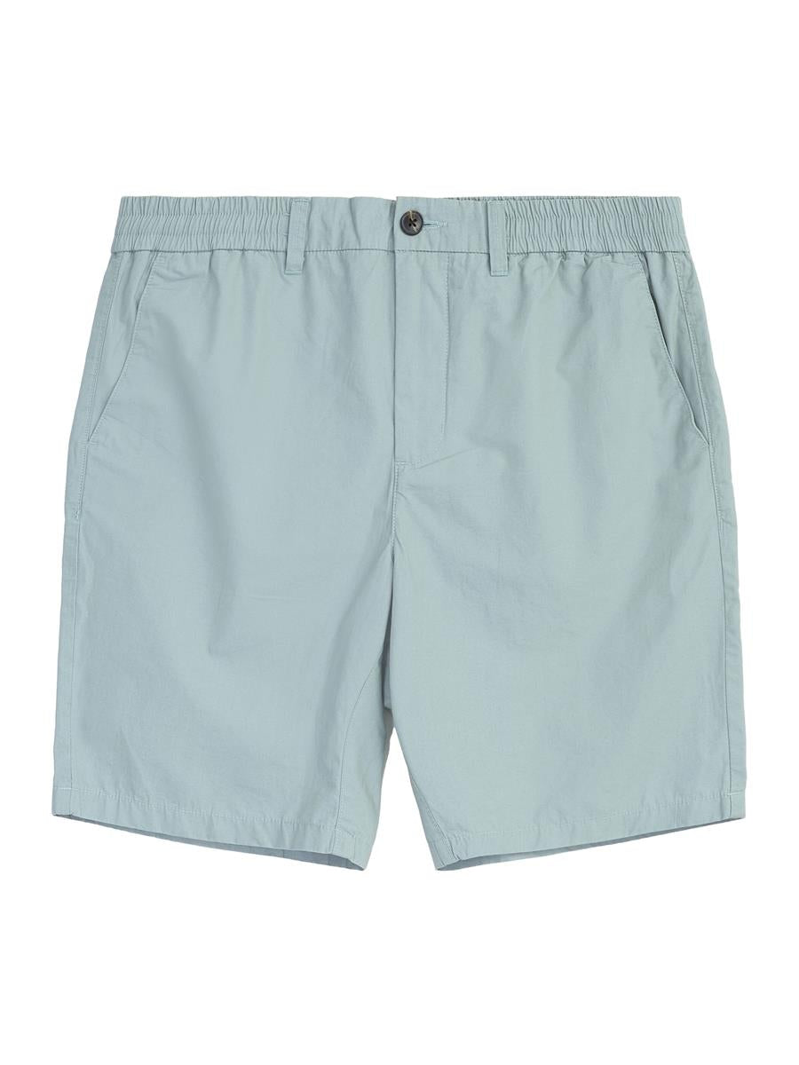 Fig Loose Poplin Elastic Waist String Shorts
