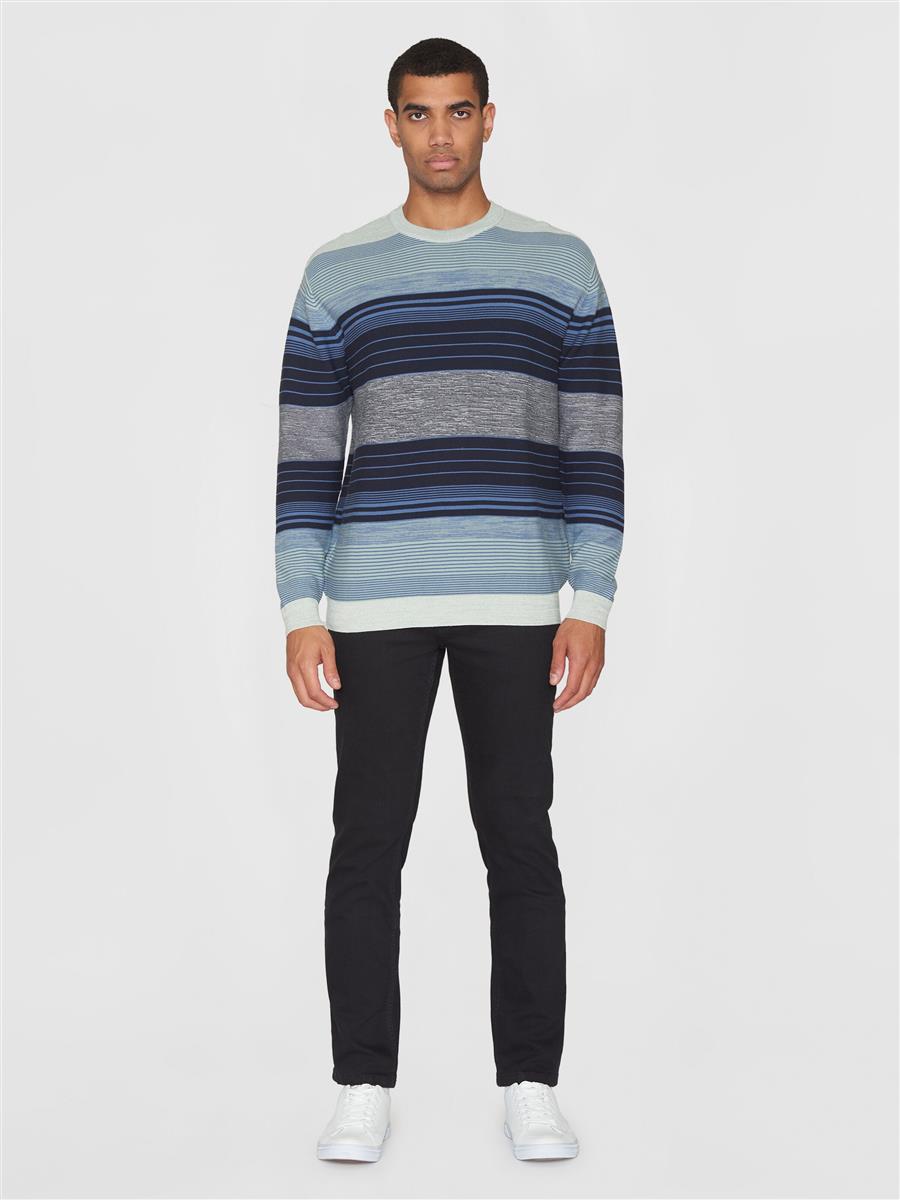 Loose Striped Multicolored Crew Neck