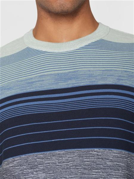 Loose Striped Multicolored Crew Neck