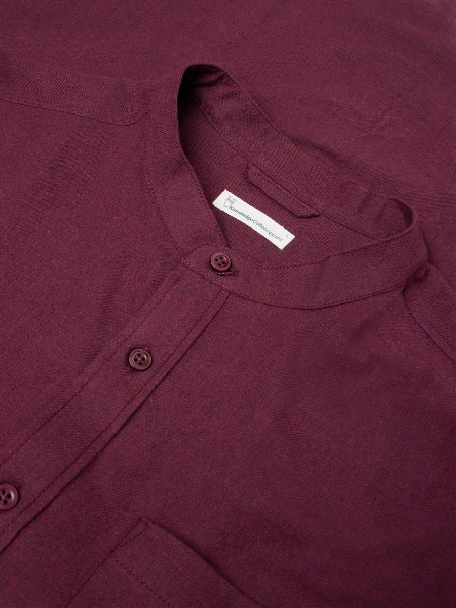 Regular Fit Melangé Flannel Stand Collar Shirt