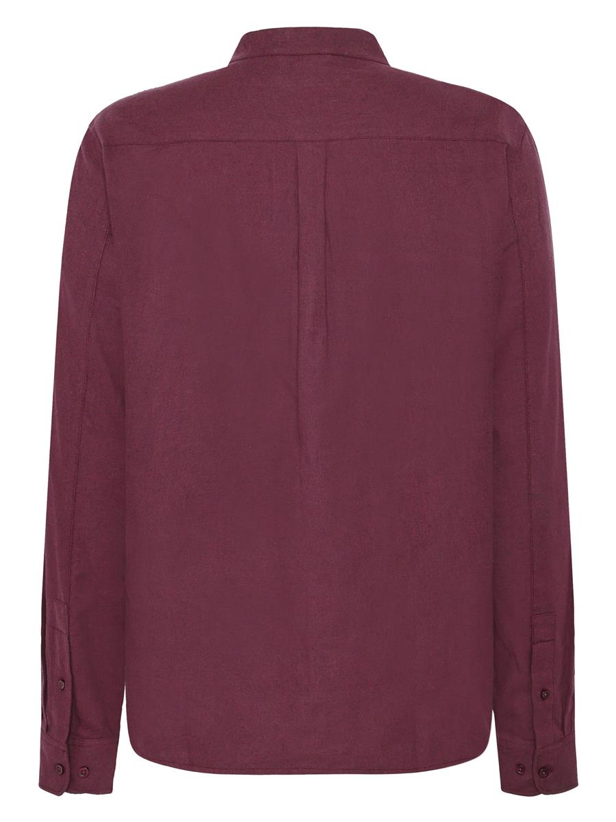 Regular Fit Melangé Flannel Stand Collar Shirt