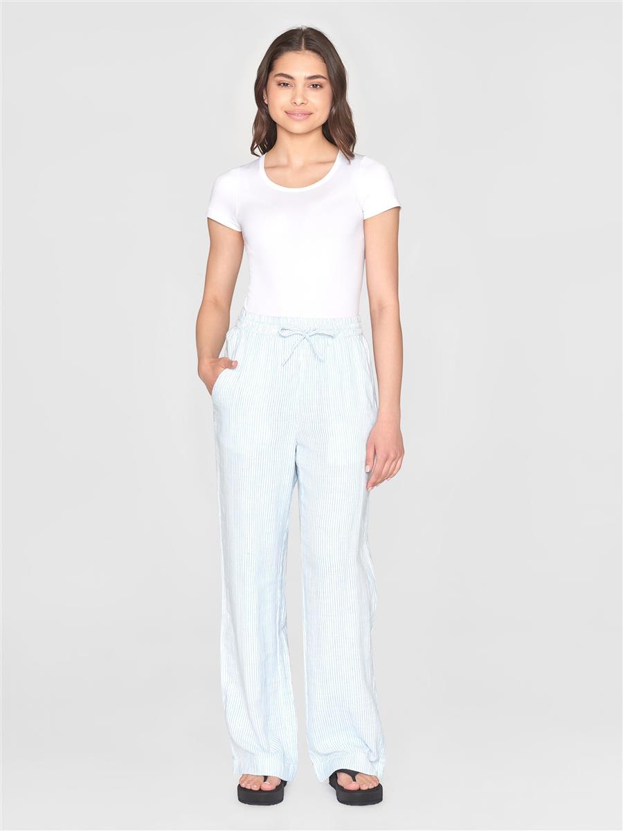 Posey Wide Mid-Rise Double Faced Stripe Pants