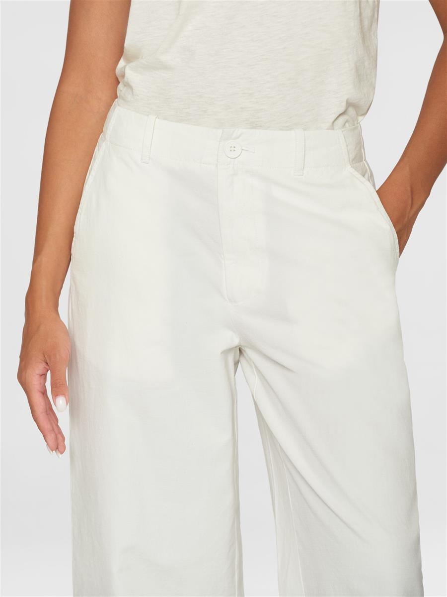 Posey Mid-Rise Wide Slub Yarn Cropped Pants