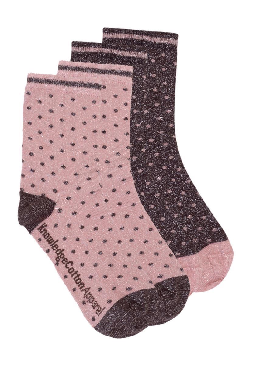 2 Pack Pack Lurex Glitter Dot Socks