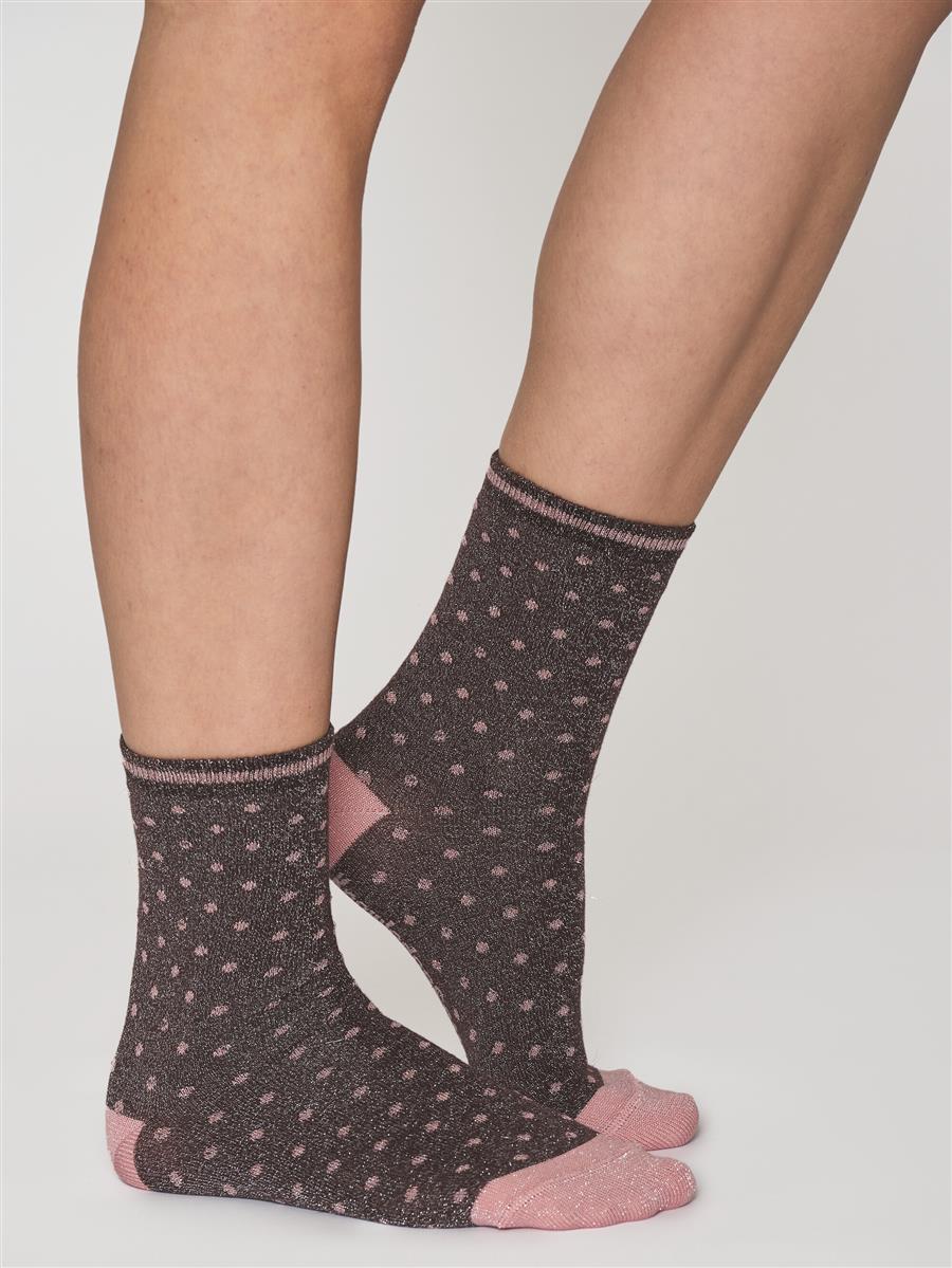 2 Pack Pack Lurex Glitter Dot Socks