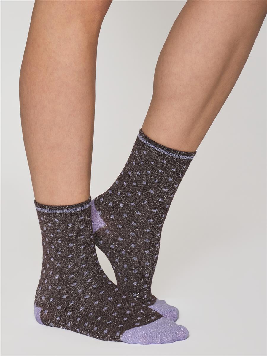 2 Pack Pack Lurex Glitter Dot Socks