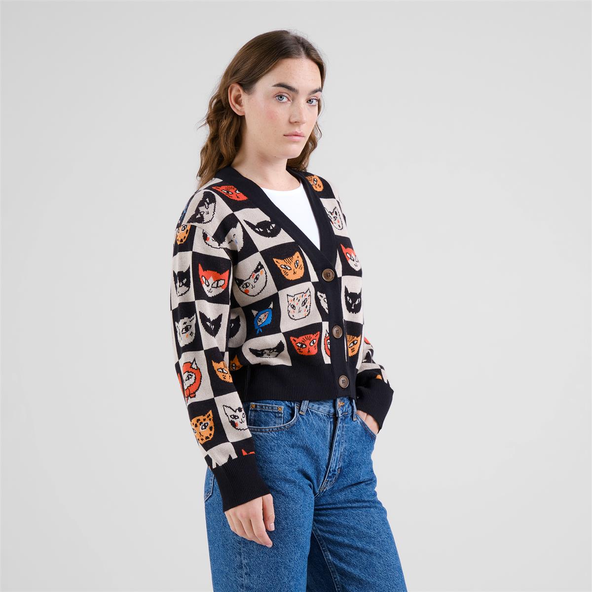 Cardigan Kanan Cat Bingo Black