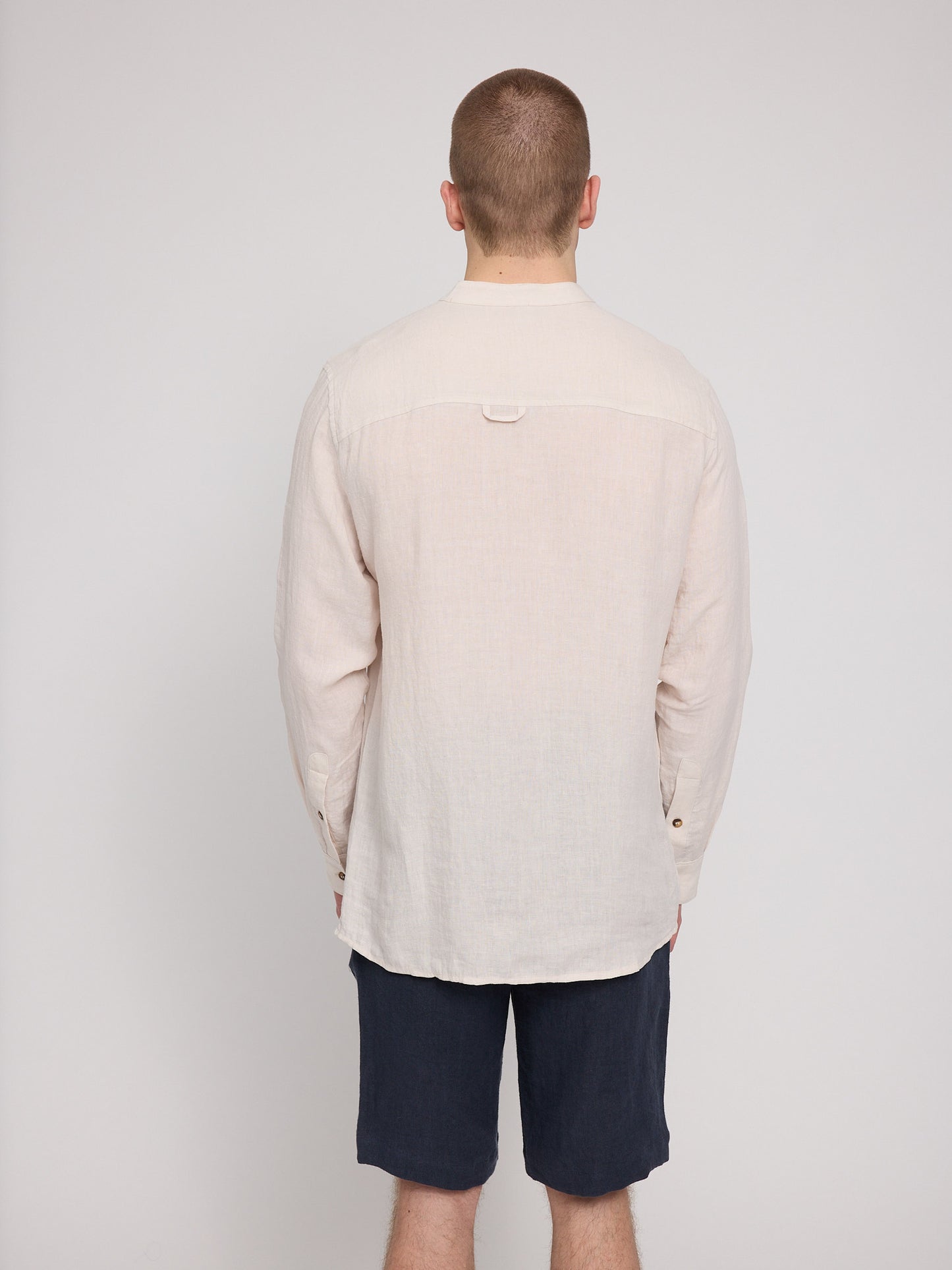 Stand Collar Linen Shirt