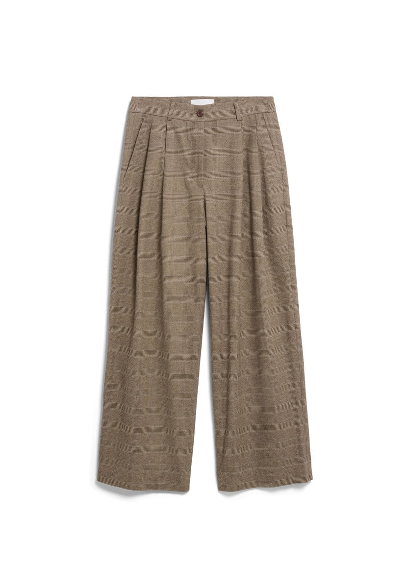 Check Wide Pleated Pant