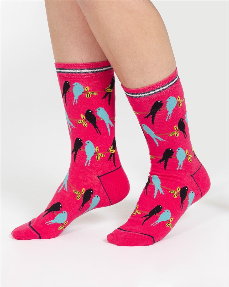 Lovebird Silhouette Socks
