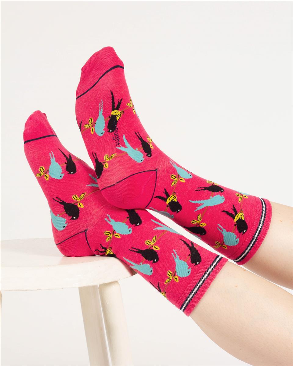 Lovebird Silhouette Socks