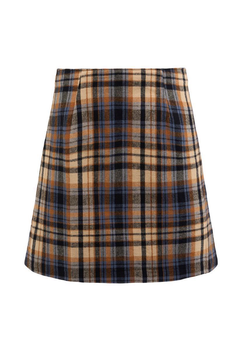 Flannel Check Skirt-Vegan