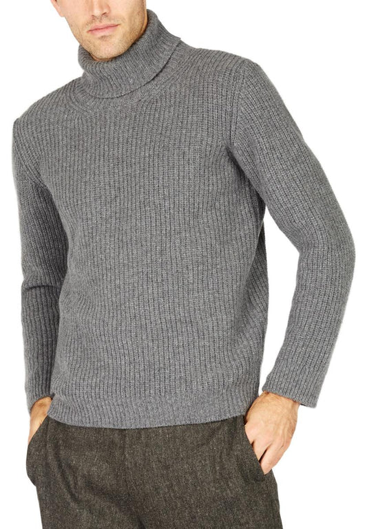 Mens Knitted Polo Neck Pullover