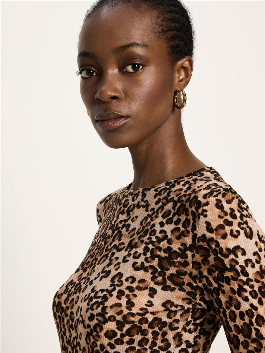 Langarmshirt Leo Print