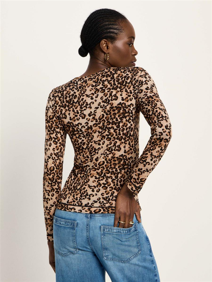 Langarmshirt Leo Print