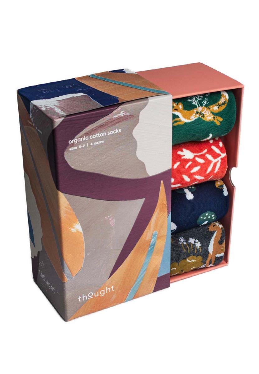 Yaella Woodlands Organic Cotton 4 Pack Sock Box