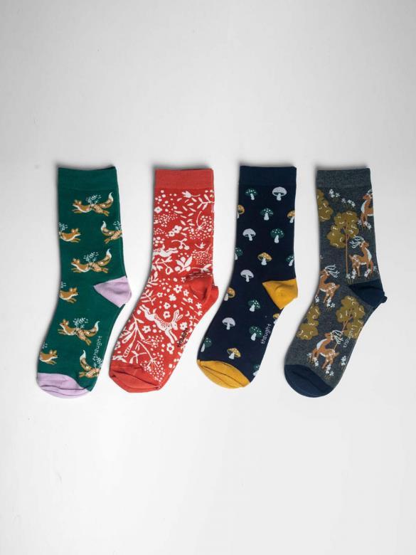 Yaella Woodlands Organic Cotton 4 Pack Sock Box
