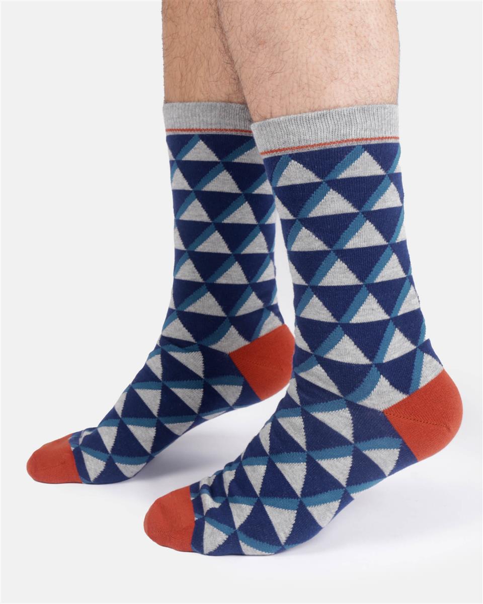 Mens Diamond Spot Organic Cotton Crew Socks
