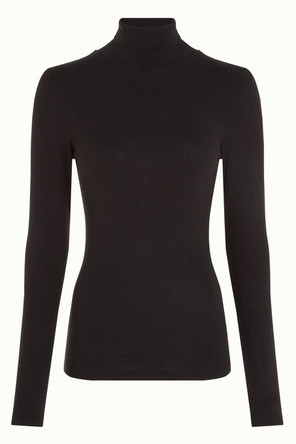 Rollneck Top Uni Rib