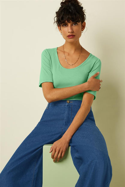 Carice Top Uni Rib - Marlowe nature