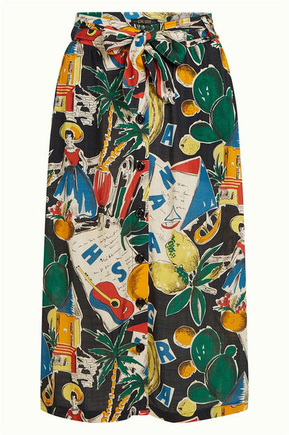 Lola Button Skirt Tropez