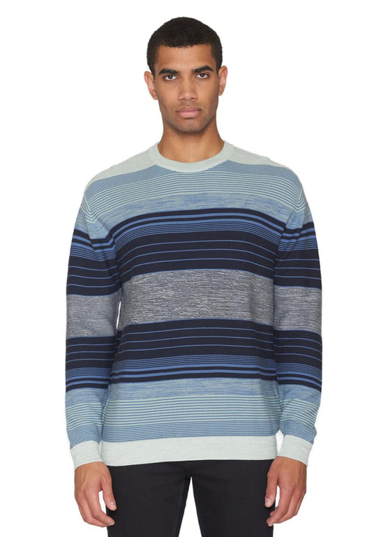Loose Striped Multicolored Crew Neck