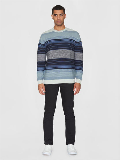 Loose Striped Multicolored Crew Neck