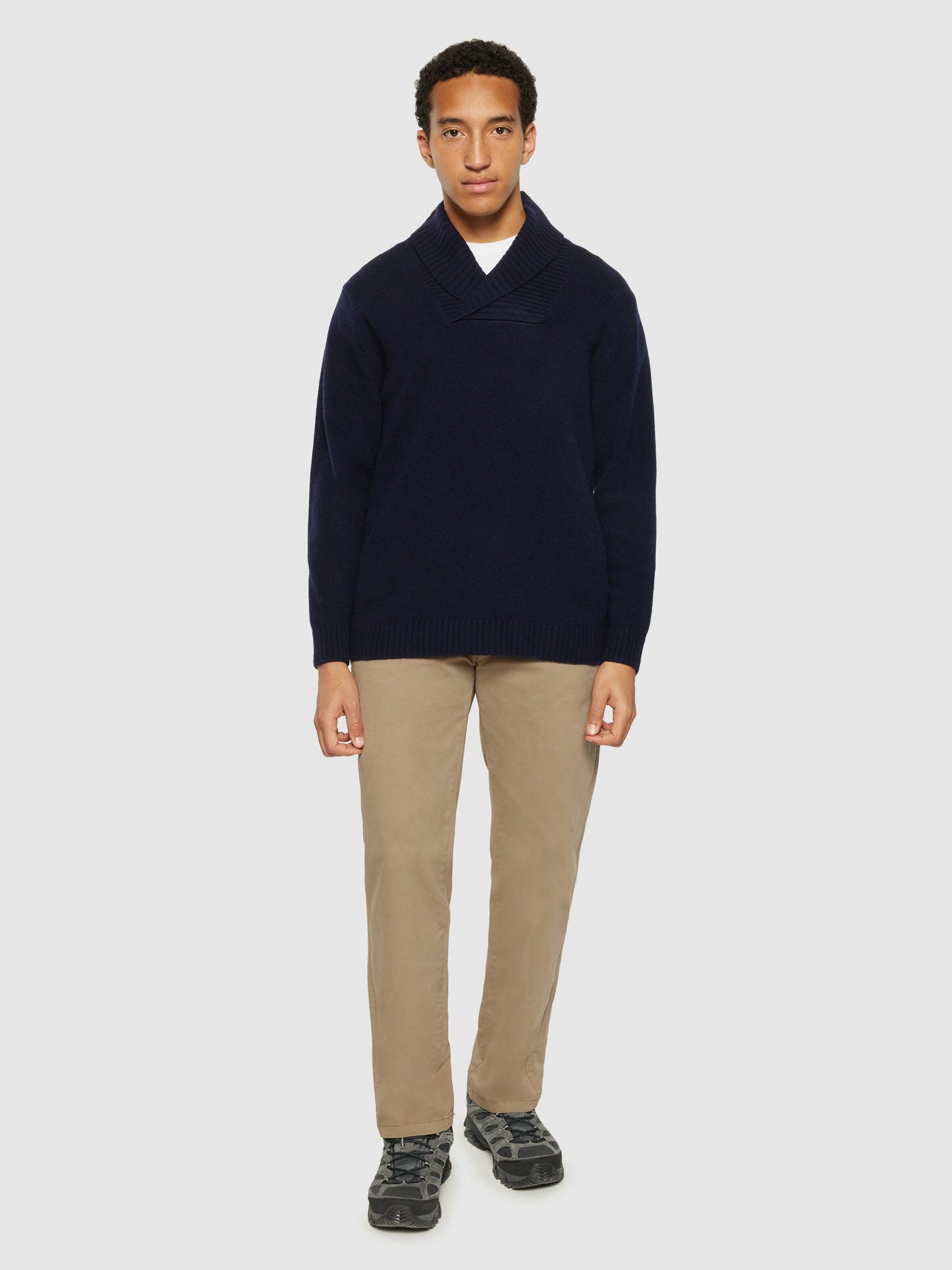 Shawl Neck Wool Knit