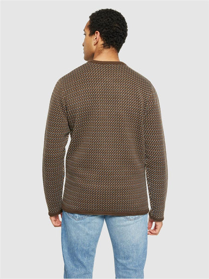 Jacquard Crew Neck Knit