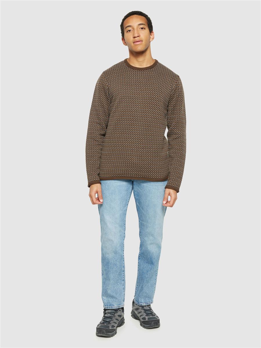 Jacquard Crew Neck Knit