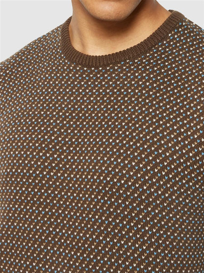 Jacquard Crew Neck Knit