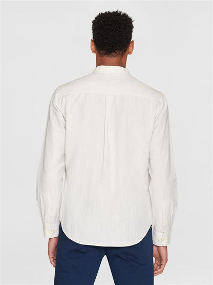 Custom Fit Linen Stand Collar Shirt