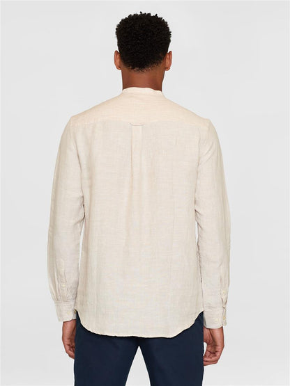 Regular Linen Stand Collar Shirt