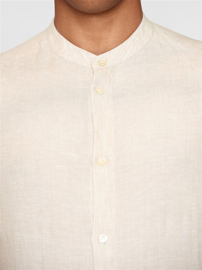 Regular Linen Stand Collar Shirt