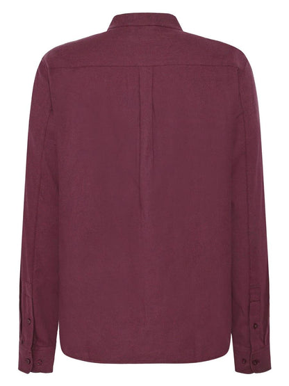 Regular Fit Melangé Flannel Stand Collar Shirt