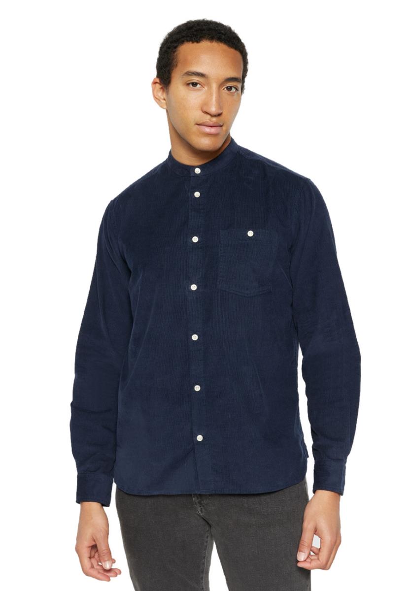 Regular Fit Corduroy Stand Collar Shirt