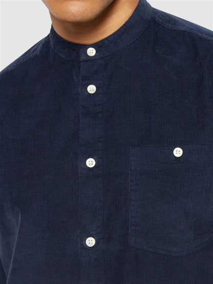 Regular Fit Corduroy Stand Collar Shirt