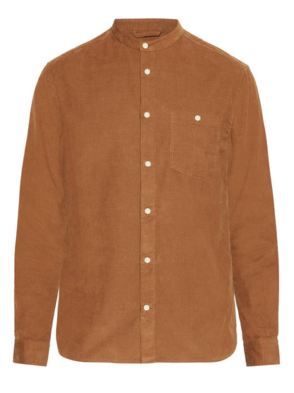 Regular Fit Corduroy Stand Collar Shirt