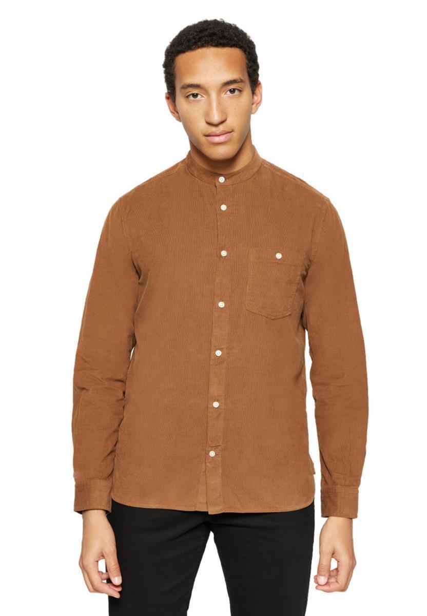 Regular Fit Corduroy Stand Collar Shirt