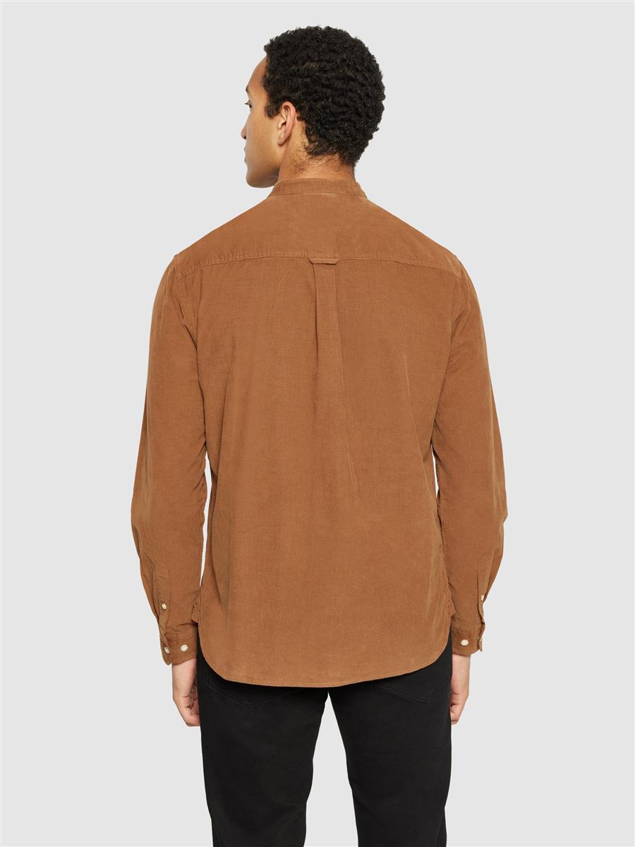 Regular Fit Corduroy Stand Collar Shirt