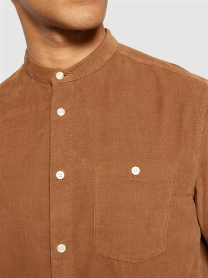 Regular Fit Corduroy Stand Collar Shirt