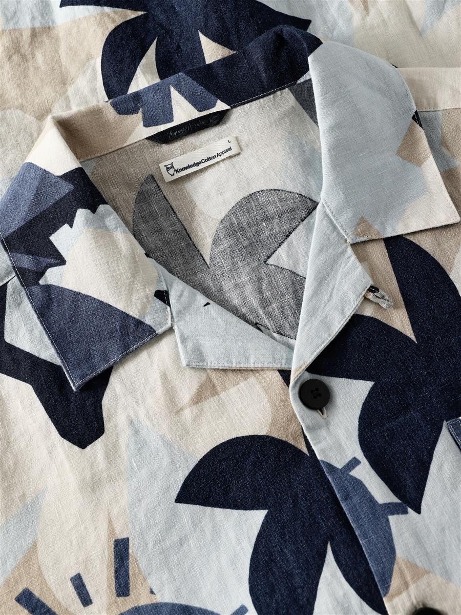 Loose Fit Short Sleeved Linen Aop Shirt