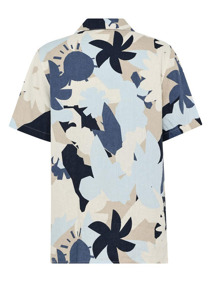 Loose Fit Short Sleeved Linen Aop Shirt