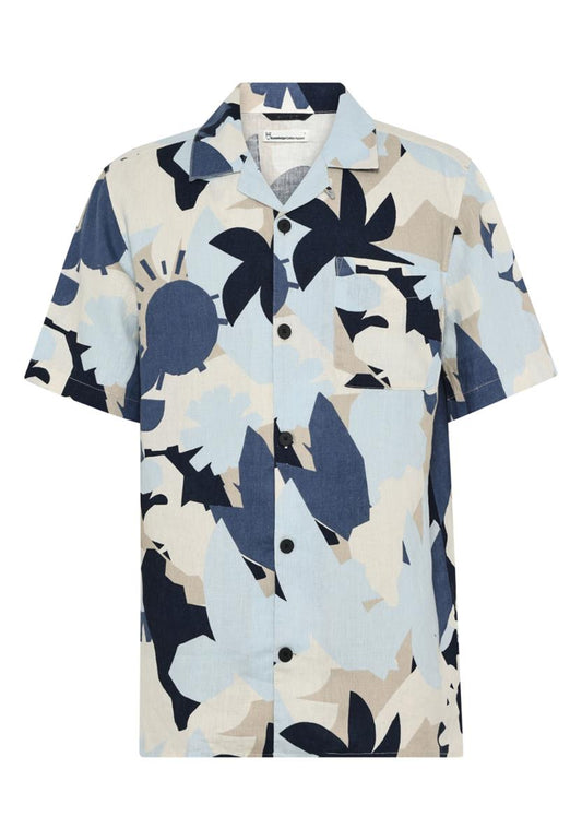 Loose Fit Short Sleeved Linen Aop Shirt