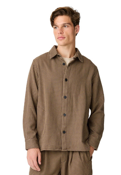 Loose Houndtooth Overshirt