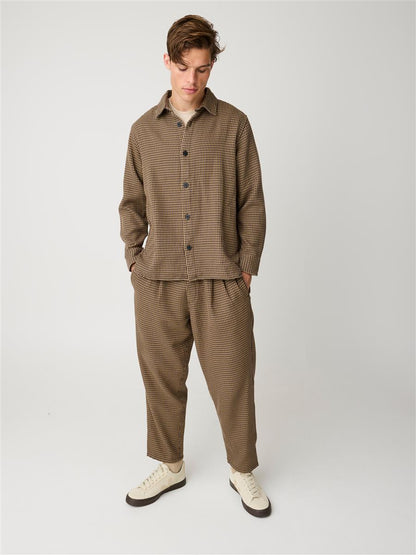 Loose Houndtooth Overshirt