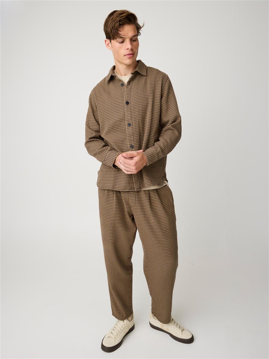 Loose Houndtooth Overshirt