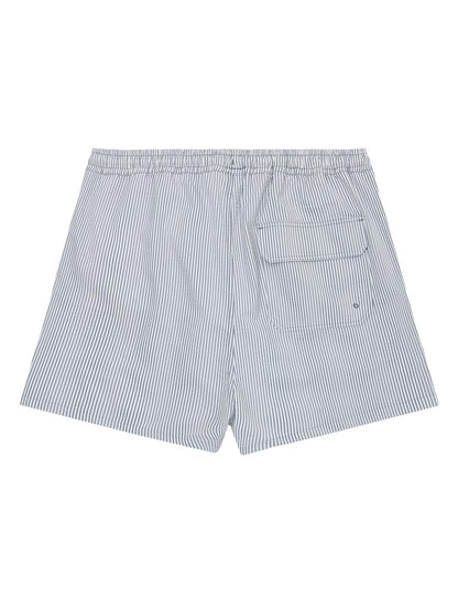 Mid-Thigh Stripe Seersucker Swimshorts-Ocs Blended
