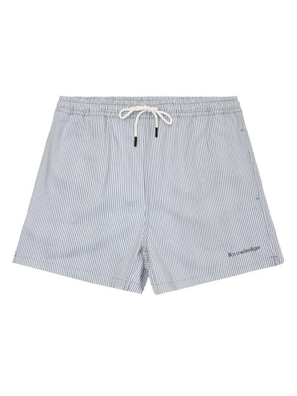Mid-Thigh Stripe Seersucker Swimshorts-Ocs Blended