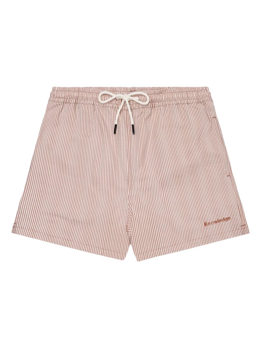 Mid-Thigh Stripe Seersucker Swimshorts-Ocs Blended